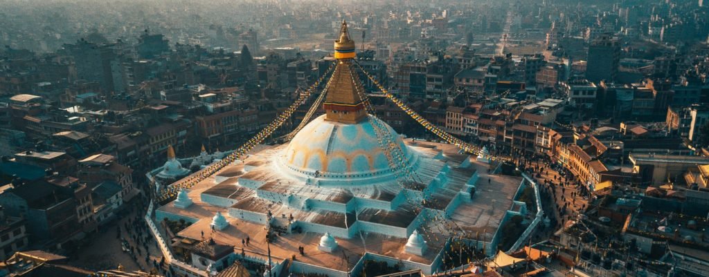 Boudhanath Stupa tour package by NAMO Nepal Trip, showcasing the majestic Buddhist stupa and its spiritual significance in Kathmandu.