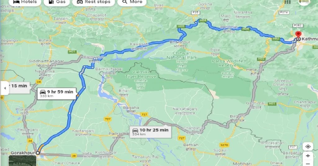How far is Gorakhpur from Nepal by bus? 7 Bus travel details from Gorakhpur to various destinations in Nepal with NAMO Nepal Trip, including Kathmandu, Pokhara, and Chitwan.